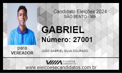 Candidato JOÃO GABRIEL 2024 - SÃO BENTO - Eleições