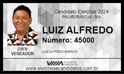 Candidato LUIZ ALFREDO 2024 - PALMEIRÂNDIA - Eleições