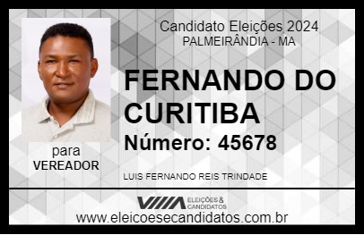 Candidato FERNANDO DO CURITIBA 2024 - PALMEIRÂNDIA - Eleições