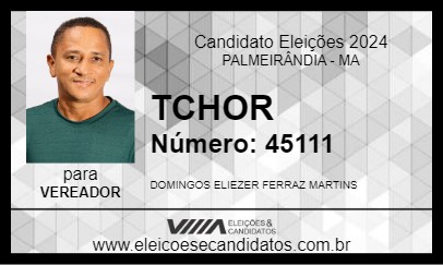 Candidato TCHOR 2024 - PALMEIRÂNDIA - Eleições