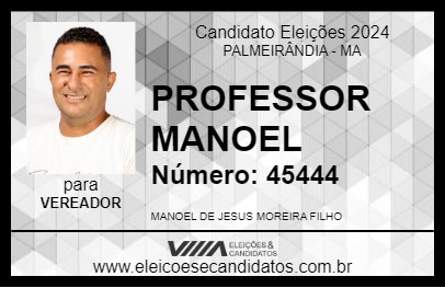 Candidato PROFESSOR MANOEL 2024 - PALMEIRÂNDIA - Eleições