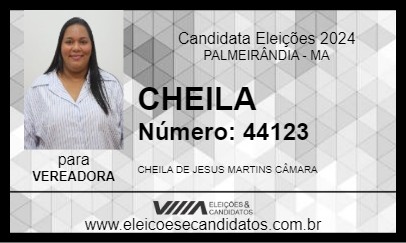 Candidato CHEILA 2024 - PALMEIRÂNDIA - Eleições