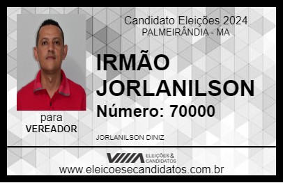 Candidato IRMÃO JORLANILSON 2024 - PALMEIRÂNDIA - Eleições