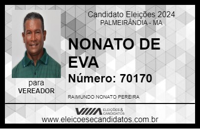 Candidato NONATO DE EVA 2024 - PALMEIRÂNDIA - Eleições