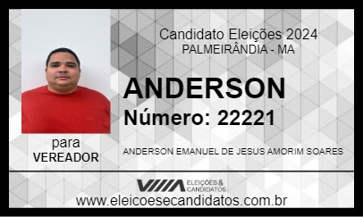 Candidato ANDERSON 2024 - PALMEIRÂNDIA - Eleições