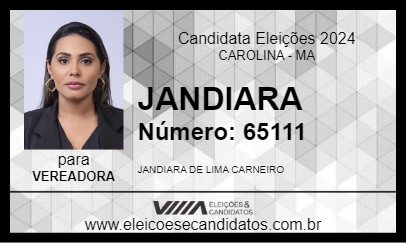 Candidato JANDIARA 2024 - CAROLINA - Eleições