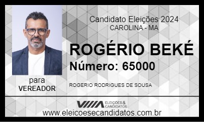 Candidato ROGÉRIO BEKÉ 2024 - CAROLINA - Eleições