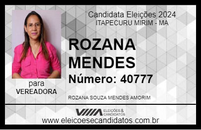 Candidato ROZANA MENDES 2024 - ITAPECURU MIRIM - Eleições