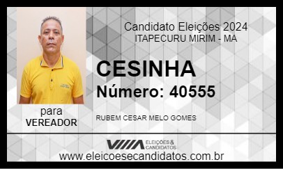 Candidato CESINHA 2024 - ITAPECURU MIRIM - Eleições