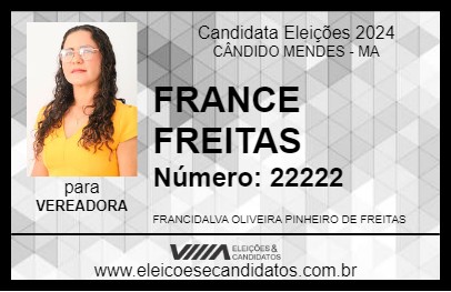 Candidato FRANCE FREITAS 2024 - CÂNDIDO MENDES - Eleições