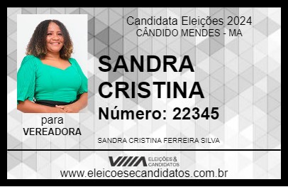 Candidato SANDRA CRISTINA 2024 - CÂNDIDO MENDES - Eleições