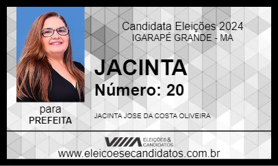 Candidato JACINTA 2024 - IGARAPÉ GRANDE - Eleições