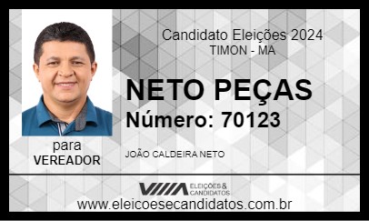 Candidato NETO PEÇAS 2024 - TIMON - Eleições