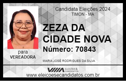 Candidato ZEZA DA CIDADE NOVA 2024 - TIMON - Eleições