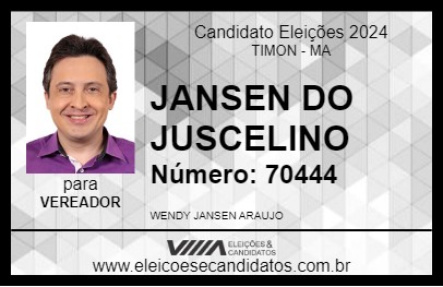 Candidato JANSEN DO JUSCELINO 2024 - TIMON - Eleições