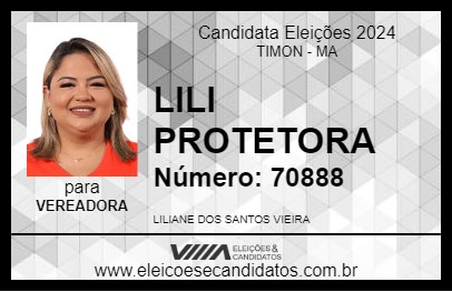 Candidato LILI PROTETORA 2024 - TIMON - Eleições