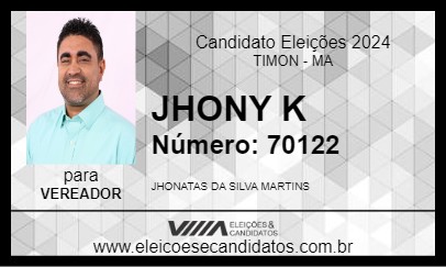 Candidato JHONY K 2024 - TIMON - Eleições