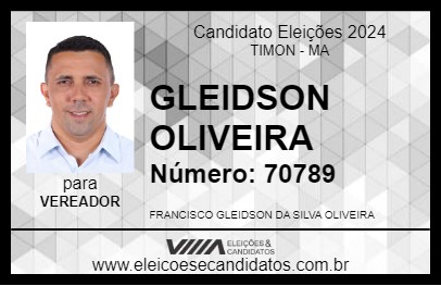 Candidato GLEIDSON OLIVEIRA 2024 - TIMON - Eleições