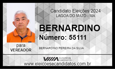 Candidato BERNARDINO 2024 - LAGOA DO MATO - Eleições