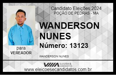 Candidato WANDERSON NUNES 2024 - POÇÃO DE PEDRAS - Eleições