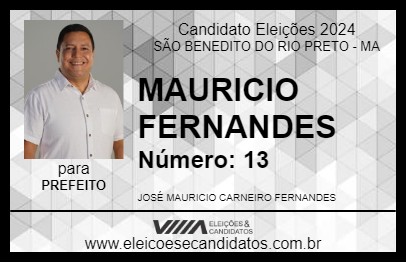 Candidato MAURICIO  FERNANDES 2024 - SÃO BENEDITO DO RIO PRETO - Eleições