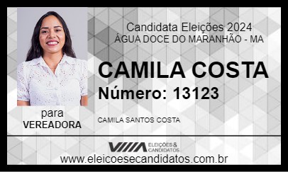 Candidato CAMILA COSTA 2024 - ÁGUA DOCE DO MARANHÃO - Eleições