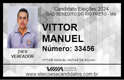 Candidato VITTOR MANUEL 2024 - SÃO BENEDITO DO RIO PRETO - Eleições