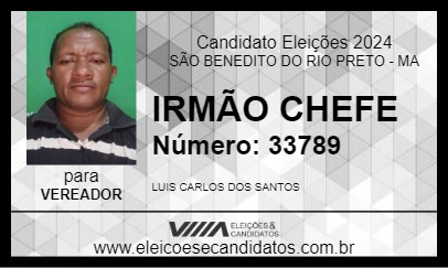 Candidato IRMÃO CHEFE 2024 - SÃO BENEDITO DO RIO PRETO - Eleições