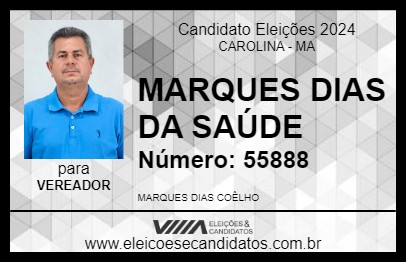 Candidato MARQUES DIAS DA SAÚDE 2024 - CAROLINA - Eleições