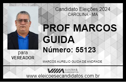 Candidato PROF MARCOS GUIDA 2024 - CAROLINA - Eleições