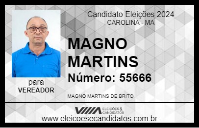 Candidato MAGNO MARTINS 2024 - CAROLINA - Eleições