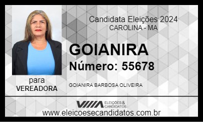 Candidato GOIANIRA 2024 - CAROLINA - Eleições