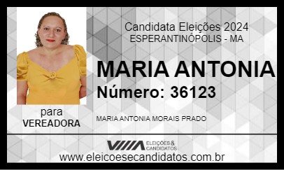 Candidato MARIA ANTONIA 2024 - ESPERANTINÓPOLIS - Eleições