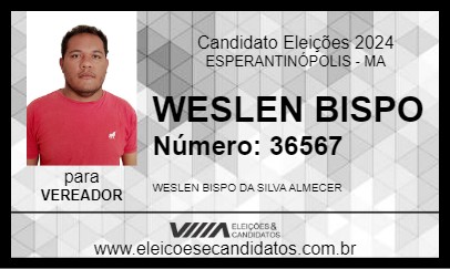 Candidato WESLEN BISPO 2024 - ESPERANTINÓPOLIS - Eleições