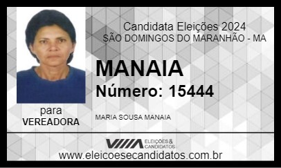 Candidato MANAIA 2024 - SÃO DOMINGOS DO MARANHÃO - Eleições