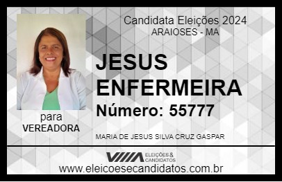 Candidato JESUS ENFERMEIRA 2024 - ARAIOSES - Eleições