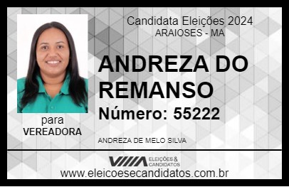 Candidato ANDREZA DO REMANSO 2024 - ARAIOSES - Eleições