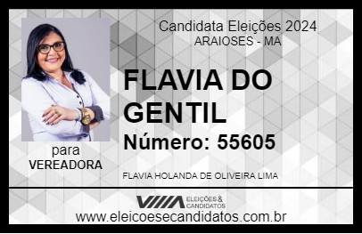 Candidato FLAVIA DO GENTIL 2024 - ARAIOSES - Eleições