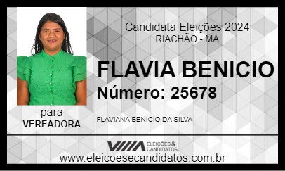 Candidato FLAVIA BENICIO 2024 - RIACHÃO - Eleições