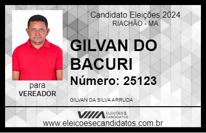 Candidato GILVAN DO BACURI 2024 - RIACHÃO - Eleições