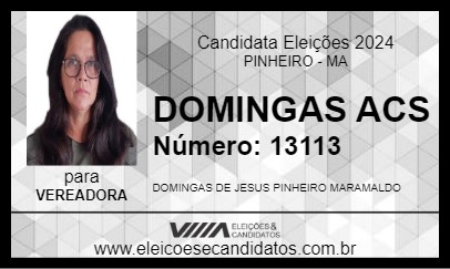 Candidato DOMINGAS ACS 2024 - PINHEIRO - Eleições