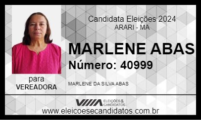 Candidato MARLENE ABAS 2024 - ARARI - Eleições