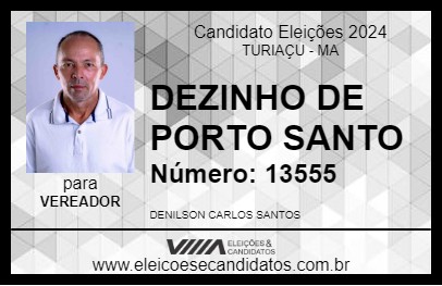 Candidato DEZINHO DE PORTO SANTO 2024 - TURIAÇU - Eleições