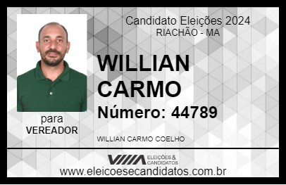 Candidato WILLIAN CARMO 2024 - RIACHÃO - Eleições