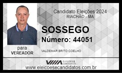 Candidato SOSSEGO 2024 - RIACHÃO - Eleições