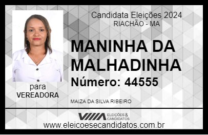 Candidato MANINHA DO CANTO DO MARAVILHA 2024 - RIACHÃO - Eleições