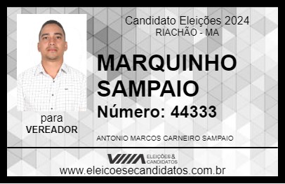 Candidato MARQUINHO SAMPAIO 2024 - RIACHÃO - Eleições