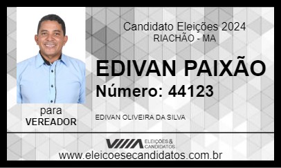 Candidato EDIVAN PAIXÃO 2024 - RIACHÃO - Eleições