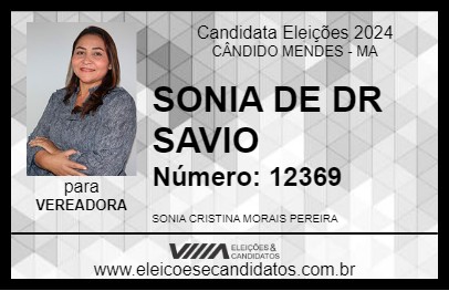 Candidato SONIA DE DR SAVIO 2024 - CÂNDIDO MENDES - Eleições