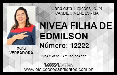 Candidato NIVEA FILHA DE EDMILSON 2024 - CÂNDIDO MENDES - Eleições